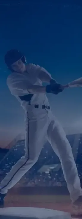 Baseball batter swinging at home plate
